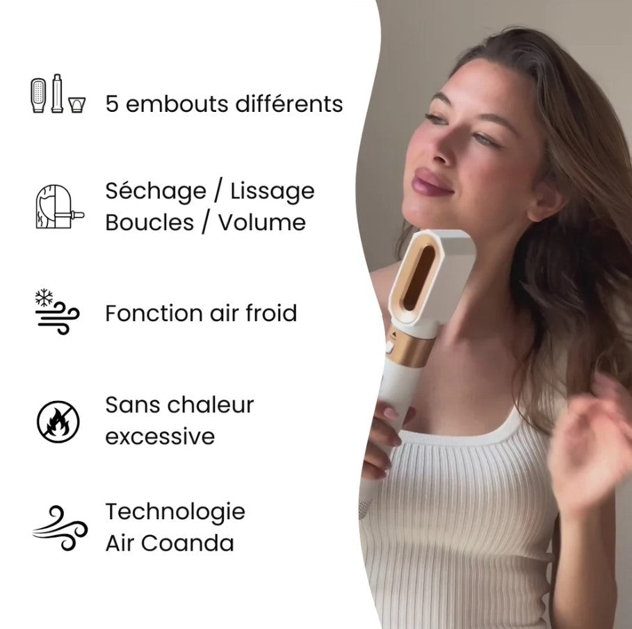 ZENOYA® - SÈCHE CHEVEUX AIR STYLER 5 en 1